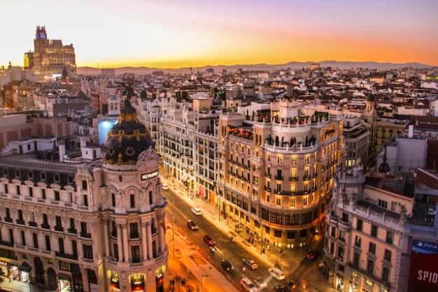 Madrid, Spain by night.