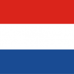 Netherlands flag, horizontal stripes red, white and blue.