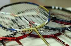 Badminton rackets.