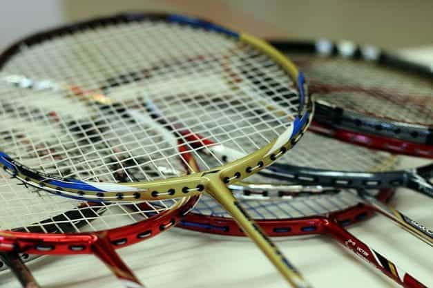 Badminton rackets.