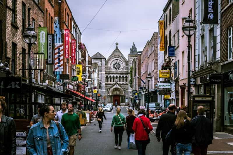 A busy high street.