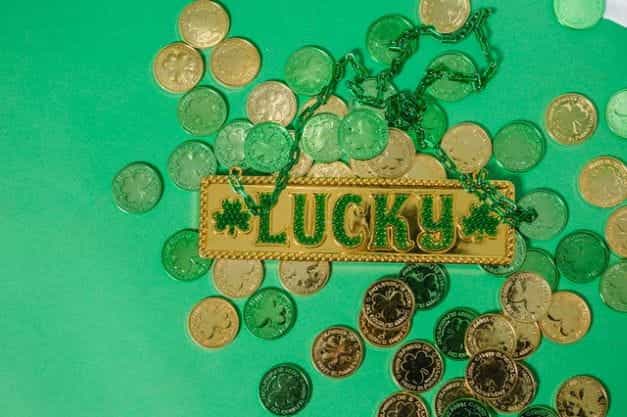 Lucky Irish clover coins.