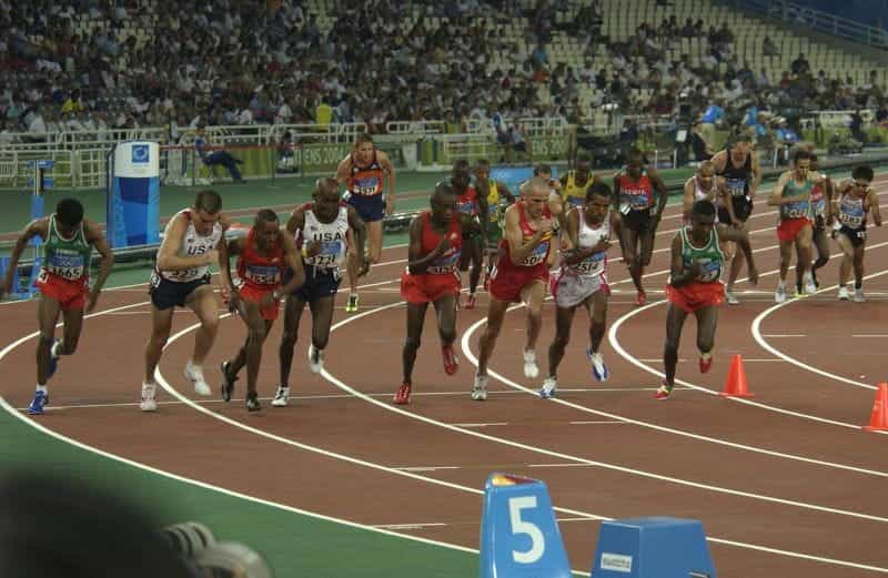 Runners on the track.