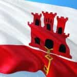 The red and white flag of Gibraltar.