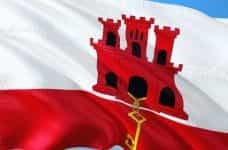 The red and white flag of Gibraltar.