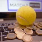 Tennis ball on keyboard