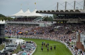 Packed grandstands at Glorious Goodwood.