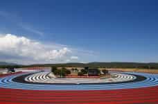 A panoramic view of a sweeping bend at Paul Ricard Circuit