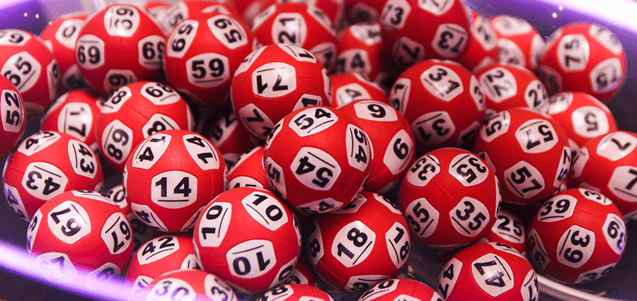 Numbered lottery balls.