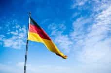 A German flag fluttering.