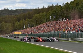 Race action at the 2018 Belgian Grand Prix.
