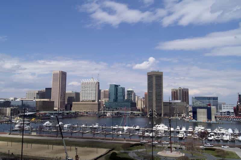 The Harbor City district of downtown Baltimore, Maryland.