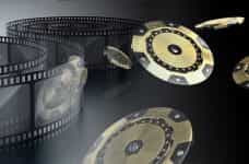 A film reel and some poker chips.