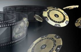 A film reel and some poker chips.