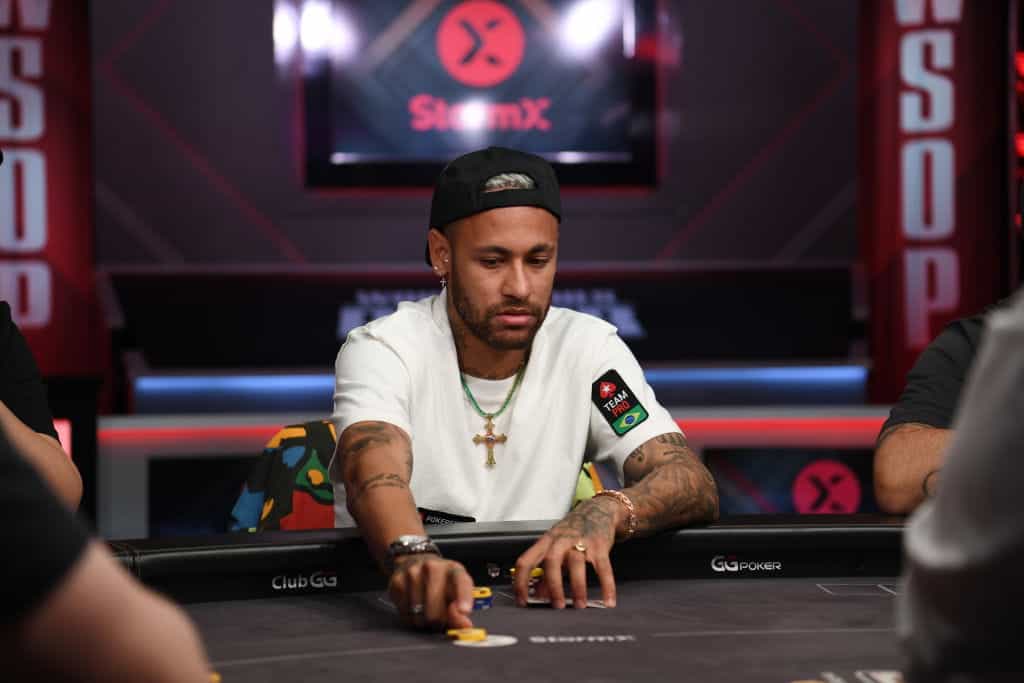 Neymar playing poker in las Vegas in June 2022. 