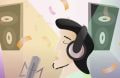A cartoon depiction of Elvis Presley.