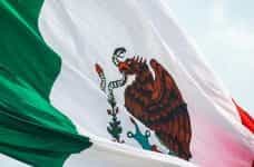 The Mexican flag waves.
