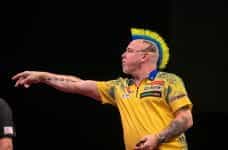 World Darts Champion, Peter Wright in action.