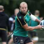 James Haskell during a Northampton Saints training session in 2018.