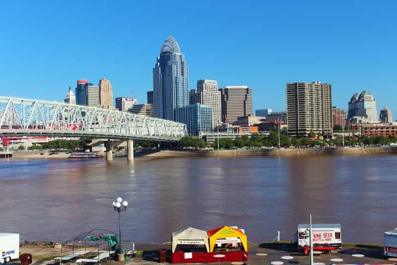 Pusat kota Cincinnati di negara bagian Ohio, AS.