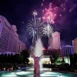 Fireworks light up the Las Vegas Strip during the 2022 Fourth of July celebrations at Caesars Palace.