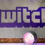 Twitch logo painted on a wall.