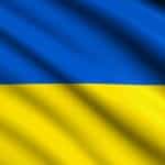 Close-up of a Ukrainian flag.