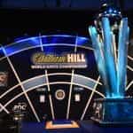 The William Hill World Darts Championship stage in 2021.