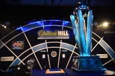 The William Hill World Darts Championship stage in 2021.