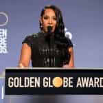 Selenis Leyva speaking during the 80th Annual Golden Globe Awards Nominations at The Beverly Hilton, 2022.