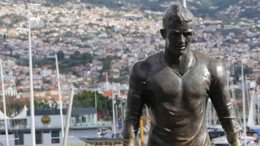 Cristiano Ronaldo statue.