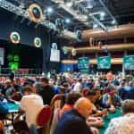 A busy poker room mid-tournament in Killarney, Ireland.