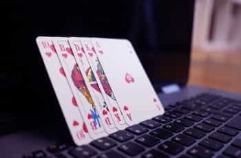 Poker on the laptop.