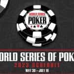 The official 2023 World Series of Poker logo.