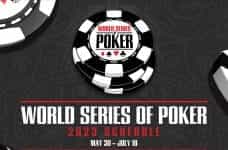The official 2023 World Series of Poker logo.