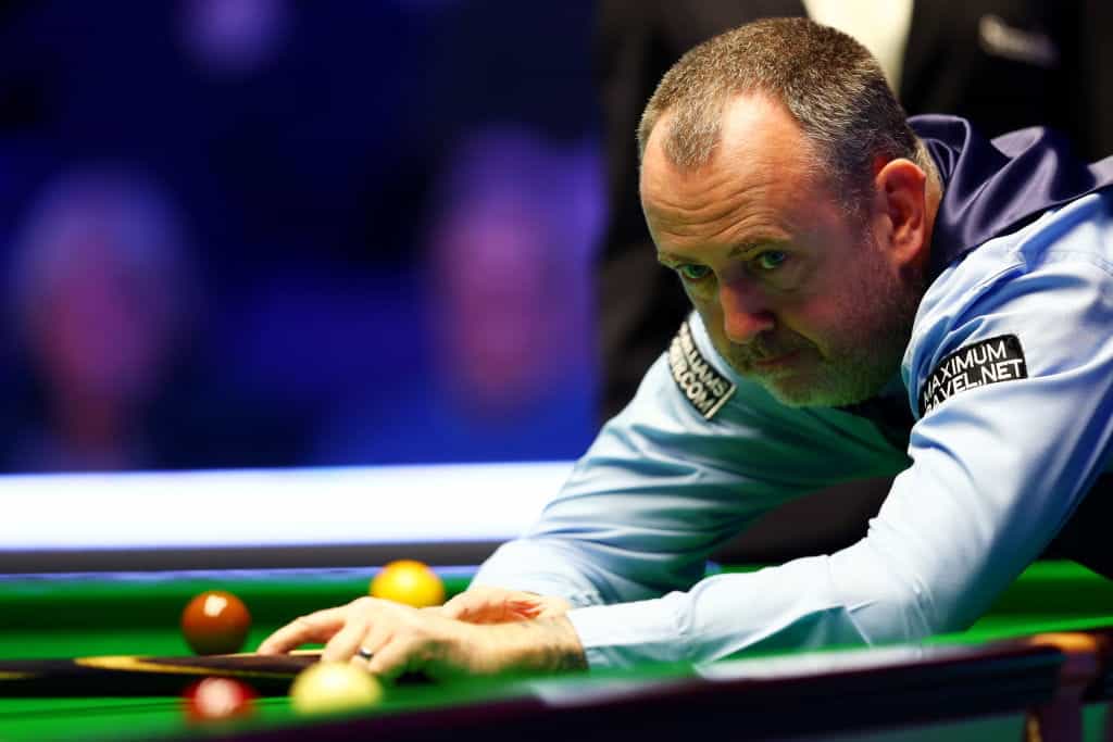 Mark Williams looking rueful after missing a shot.