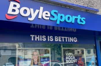 The exterior of a BoyleSports betting shop in Ireland.