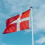 Danish flag in a breeze.
