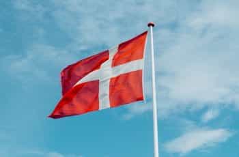 Danish flag in a breeze.