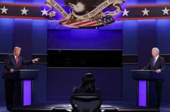 President Donald Trump and Democratic presidential nominee Joe Biden participate in the final 2022 presidential debate.