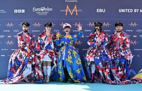 Let 3, representatives for Croatia, attend the 2023 Eurovision Song Contest Opening Ceremony.