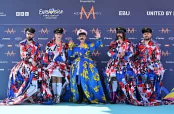 Let 3, representatives for Croatia, attend the 2023 Eurovision Song Contest Opening Ceremony.