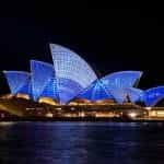 Sydney Opera House at night.