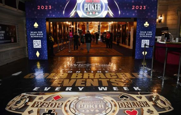 The 2023 WSOP tournament entrance.