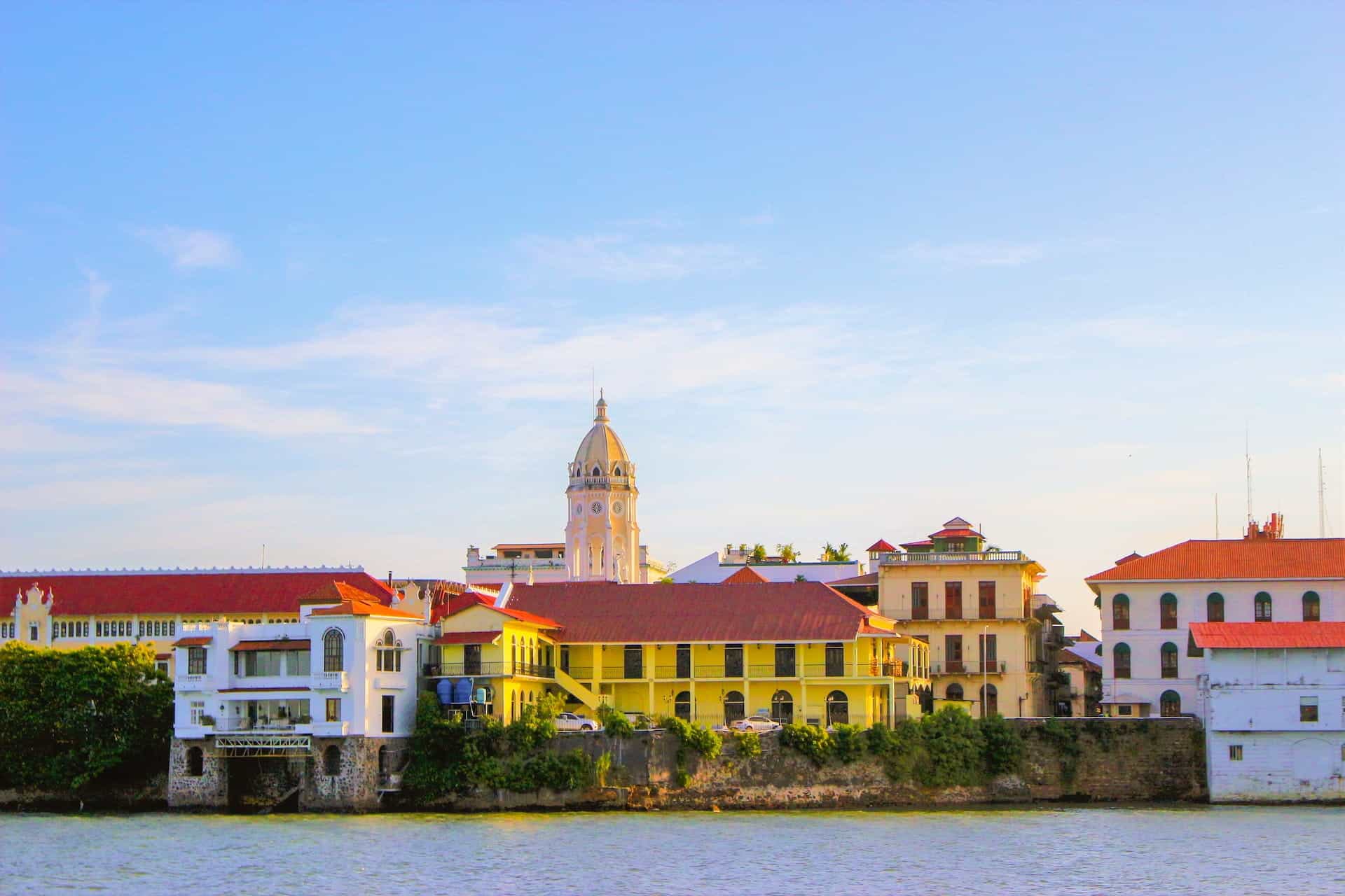 Casco Viejo, Panama City, Panama from the water.