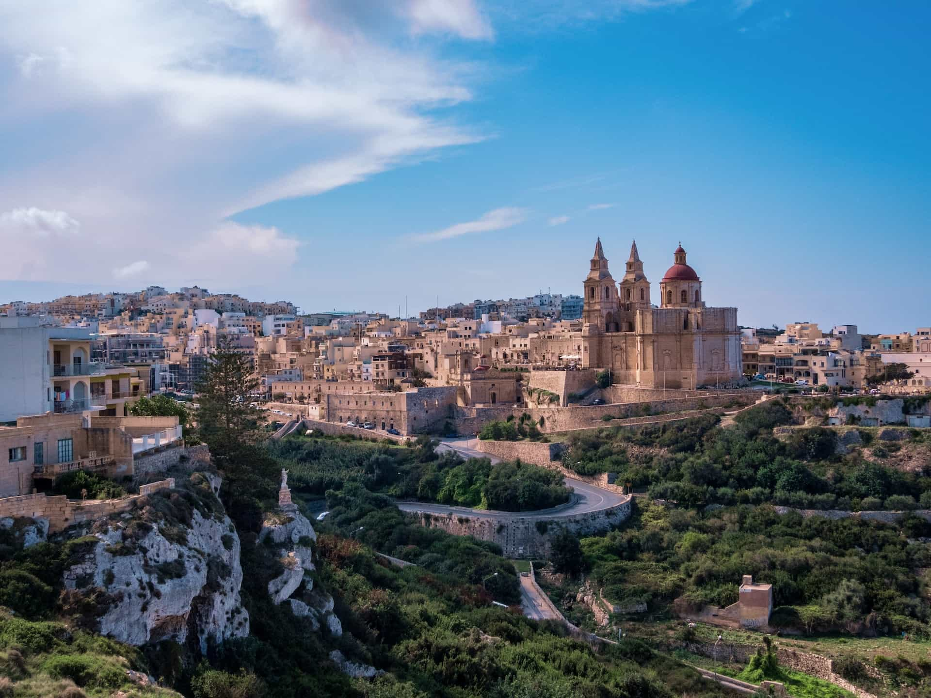 The big church in Mellieha, Malta.