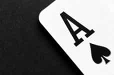 An ace of spades playing card.