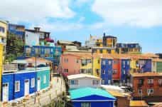 Colorful buildings in Valparaíso, Chile.