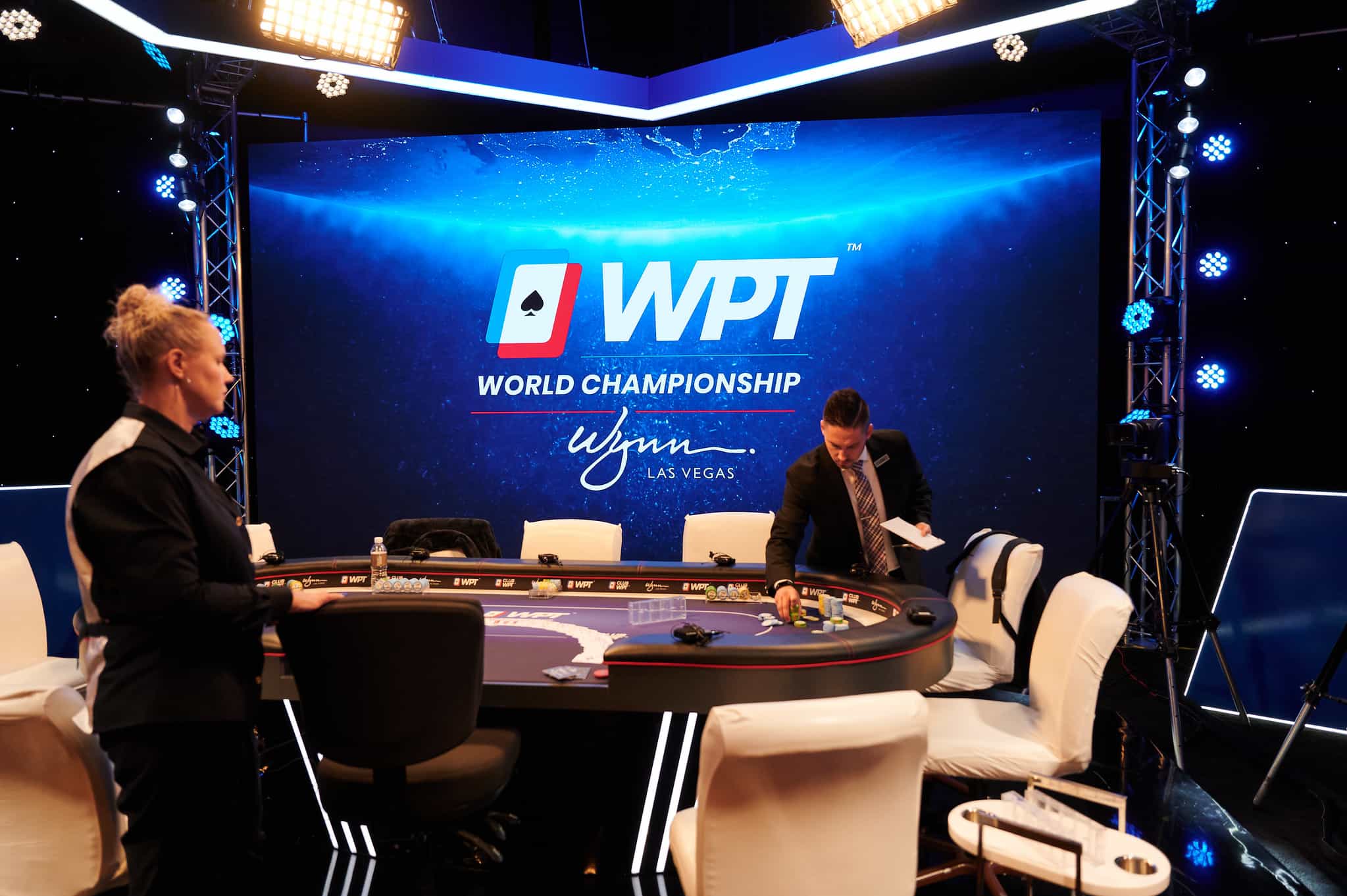 The final table of the 2022 WPT World Championship is being prepared for play. 