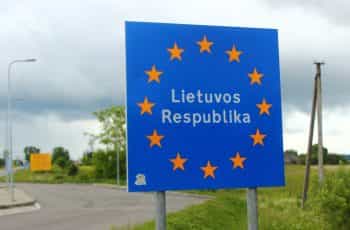 Border sign of Lithuania.